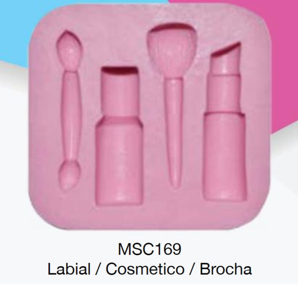 Molde de Silicon Cosméticos, Brochas y Labiales.