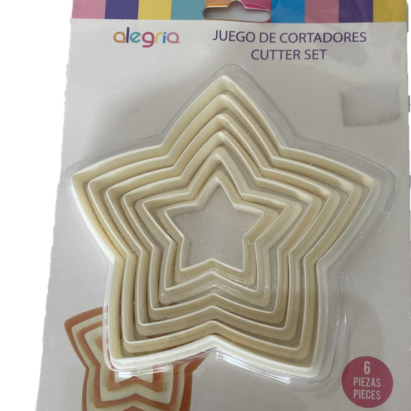 Set Plástico de Cortadores Estrella 6 piezas