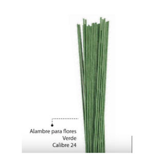 Alambre para Flores Verde Calibre 24