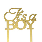 Topper Its a Boy en Mdf Plata o Dorado