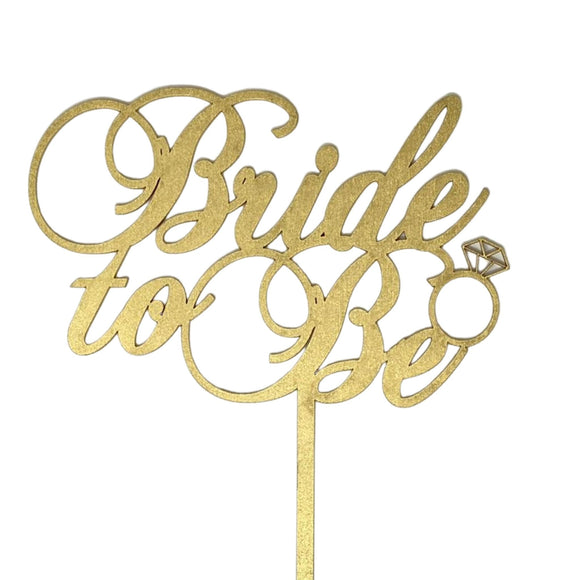 Topper Bride to be  en Mdf Plata o Dorado