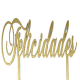 Topper Felicidades en Mdf Plata o Dorado