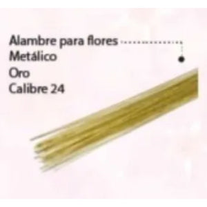 Alambre para Flores Metalico Oro (Calibre 20 y 24)