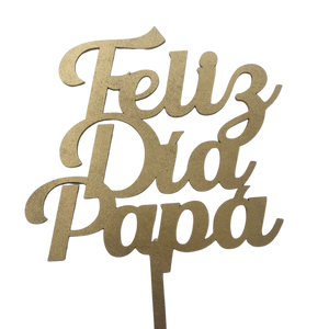 Topper Feliz Dia Papá Dorado