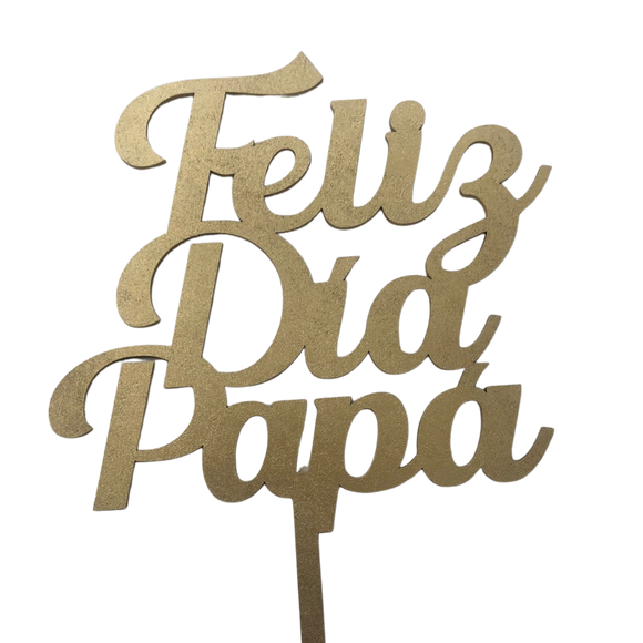 Topper Feliz Dia Papá Dorado