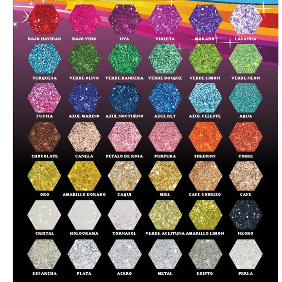 Diamantina Brillo de Estrella 7g. (Variedad de Colores)