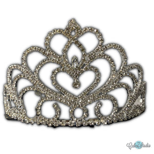 Tiara Corazón Plata Diamantes. 1pz