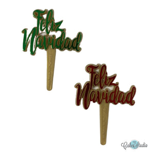 Cupcake Topper Feliz Navidad 12 piezas